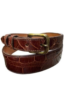 Genuine Vintage CHACON Cognac Brown Alligator Leather Western Size 30 Unisex